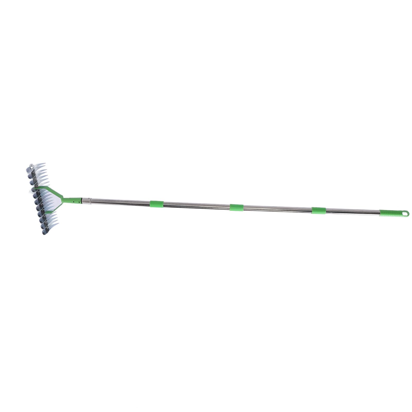 Stalowe grabie do trawników i pielęgnacji gleby w ogrodzie z prętem przedłużającym dla właścicieli domów