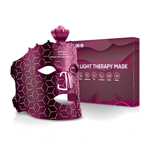 EVFOFO Red Light Therapy for Face, Light Therapy Mask for Firming, Wrinkles & Acne, Wireless Red...