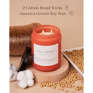 M&SENSE Fall Sunset Large Soy Candles, Amber & Wood Scented Candles 19.4oz 110 Hours Long Lasting Slow Burning, Natural Organic Relaxing Aromatherapy Candle Gifts for Women Men MSS603L03 MSENSE Fall Sunset Large Soy Candles Amber Wood Scented Candles 194oz 110 Hours Long Lasting Slow Burning Natural Organic Relaxing Aromatherapy Candle Gifts for Women Men MSS603L03