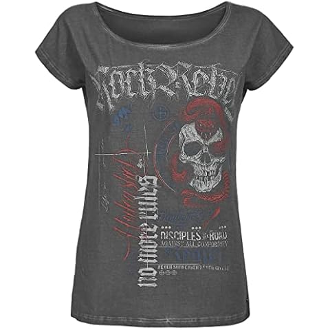 Camiseta Rock Rebel by EMP con Estampado de Calavera y Serpiente Cover