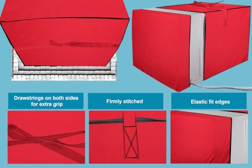 Image of Stylista Window ac Cover Suitable for O-General 1.5 Ton AXGB18CHAA-B, Red Color Elastic fit Cover for Front and Rear of Window Ac