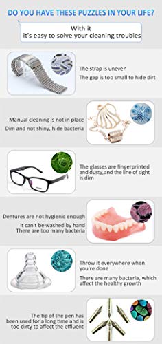 Digital Ultrasonic Jewelry Cleaner with Digital Timer 700mL 42KHz Ultrasonic Cleaner for Eyeglasses Basket for Parts Denture for Gun Blade,Diamond Ring Cleaner -Jewelry Cleaner Ultrasonic Machine - Thumbnail 3
