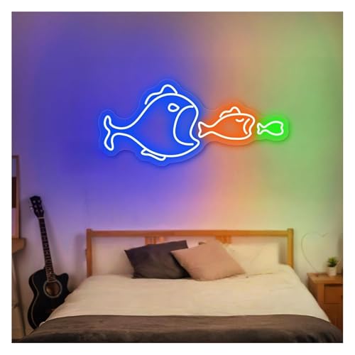 Lampe au néon poisson grand format enseigne murale haut de gamme