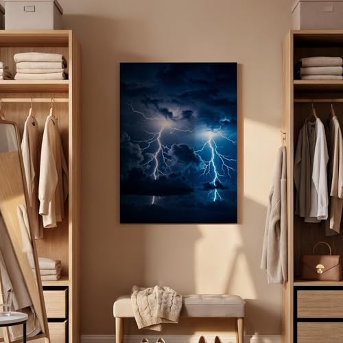 Impression sur toile orage et ciel bleu pour salon moderne - 3