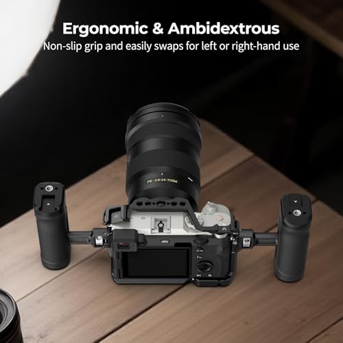 Image of SmallRig Mini Side Handle with 1 /4 inch-20 Locating Screw, Camera Cage Side Handle for Left or Right Hand, Up and Down Adjustable, with Built-in Cold Shoe & Threaded Hole, Max. Load 10kg / 22lb 5946