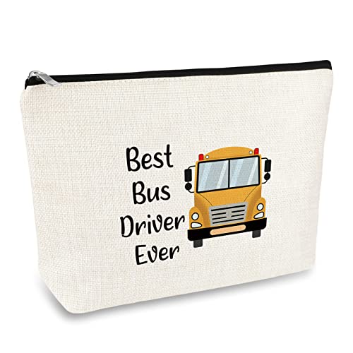 Bus Driver Appreciation Gift Makeup Bag School Bus Driver Thank You Gift Cosmetic Bags Thanksgiving Birthday Christmas Retirement Graduation Going Away Present Travel Zipper Toiletries Pouch
