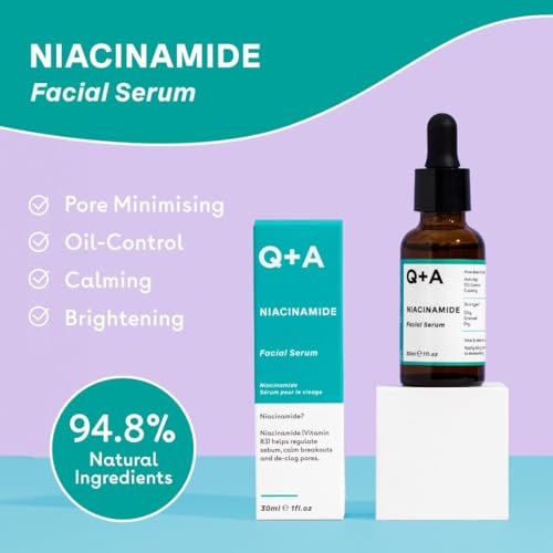 Serum niacynamidowe Q+A, charakterystyczna mieszanka ananasa, marakui, brzoskwini, goji i melona, bogate w przeciwutleniacze, chroni skórę podczas nawilżania i równowagi, 30 ml