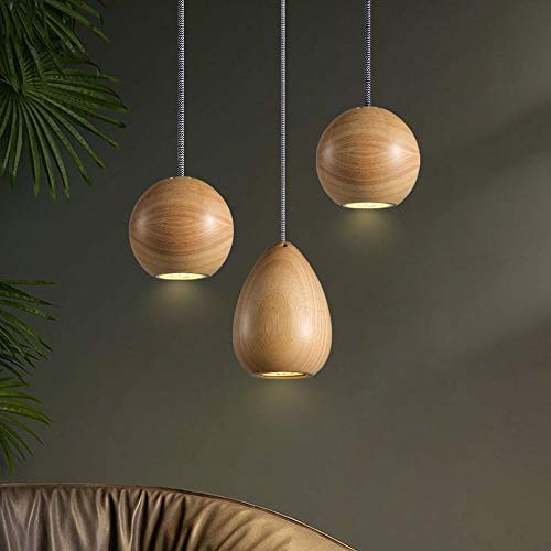 Plafonnier bois orientable tête à tête avec douille E27 pour salon LED - 4