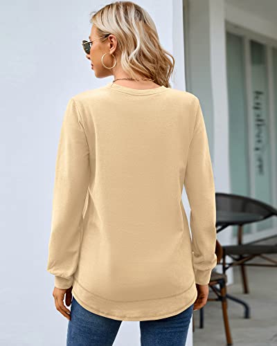 Image of MOLERANI Sweatshirts for Women Casual Long Sleeve Crewneck Shirt Tunic Tops | Pullovers, Soft Lightweight Warm Fabric, Loose Fit, Fall Winter Trendy Clothes, Daily Wear, Workout, Outdoor Outfits
