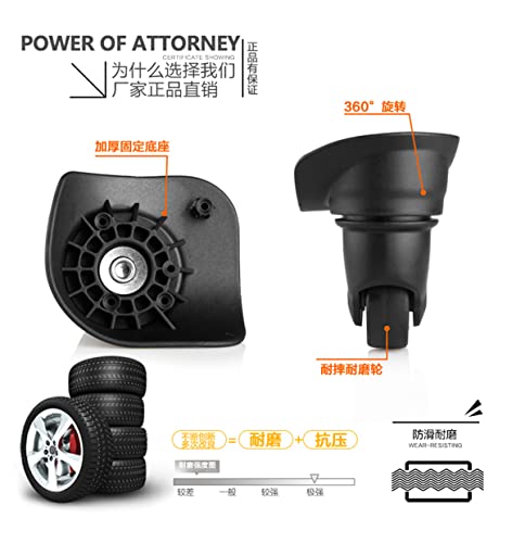 Luggage Wheel,Luggage Suitcase Wheels, DIY Plastic Wheel Replacement Luggage Travel Suitcase Wheels Suitcase Wheel Repair Replace Luggage Wheels (W185-DL), Black2