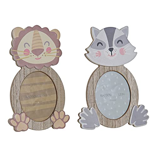 Marco De Fotos Dkd Home Decor Animales Cristal Madera Mdf (2 Pcs) (13 X 1.5 X 18 Cm)