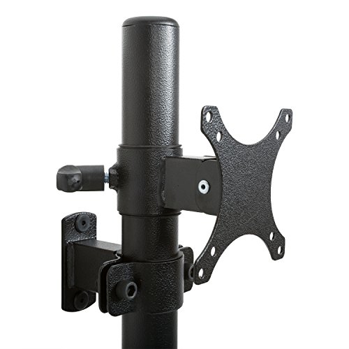 Versa Tables - Black Adjustable Flat Wall Mounted Computer Workstation with Universal Monitor Mount and Keyboard Tray