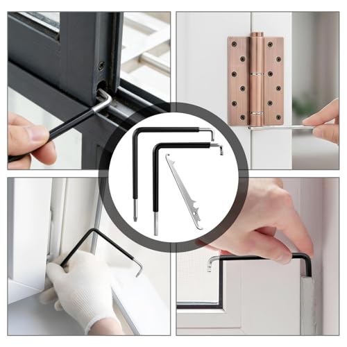 Dbuwqips Lot de 3 Outils de Réglage de Fenêtre avec 6 pans de 4 mm et Clé Torx 15 et Clé à Roulement pour l'Entretien des Portes Fenêtres Meubles et Bâtimentdouble de Clé Allen Incurvée – vue 5