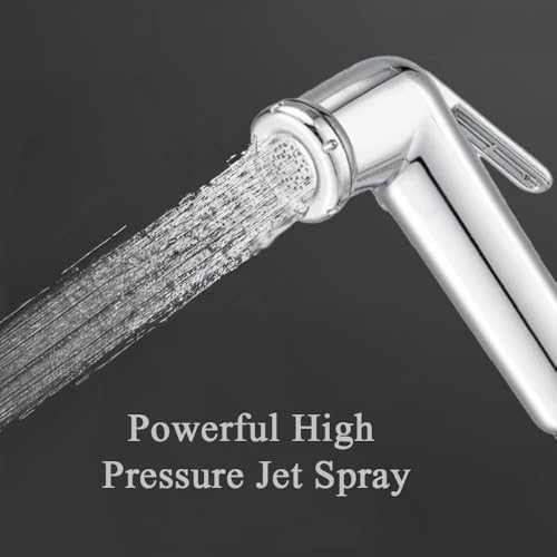Image of HOUZA Milano ABS Health Faucet Without Hose Pipe and Wall Hook | Jet Spray for Toilet | Jet Spray Gun | Health Faucet Gun Only (Chrome Finish)