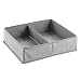InterDesign Aldo Fabric Dresser drawer Storage Organizer for Underwear, Socks, Bras, Tights, Leggings - Large, 2 Compartments, Gray