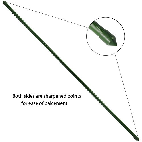 BTSD-home Garden Stakes 4 Ft Steel Plant Stakes Sturdy Tomato Stakes, Pack of 25