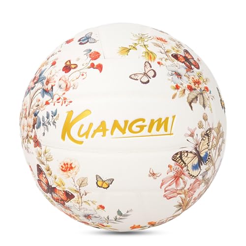 Kuangmi Butterflies Soft Volleyball, Official Size 5, Indoor & Outdoor Recreational Ball, Sports Training Beach Game Ball
