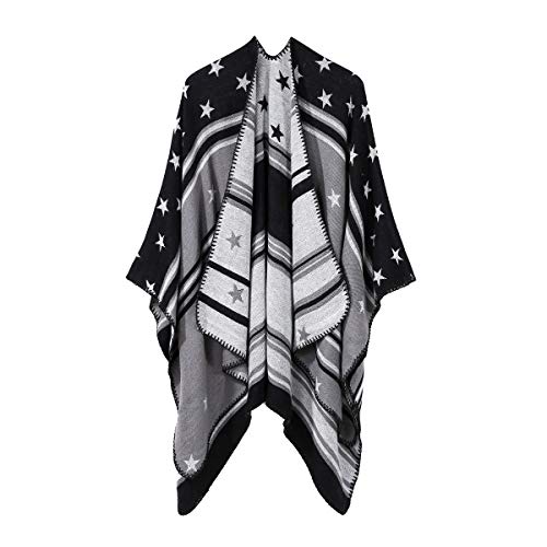 Womens Large Scarfs, Winter Shawls and Wraps Long Poncho Cape Coat Open Front Blanket