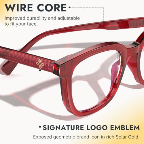 Image of VISOONE Square TR90 Lightweight Anti Glare UV400 Gaming Computer Glasses | 99% Digital Screen Filter Non-Prescription Clear Lens Oversized Frame Trendy Fashion Blue Light Blocking Women Men NOE
