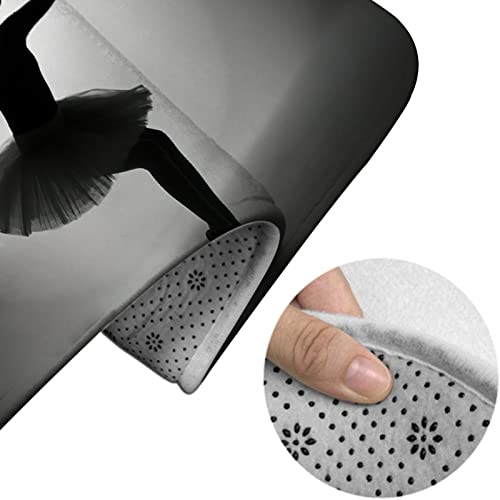 Badezimmerteppich-Set, 3-teilig, tanzende Ballerina-Silhouette im Dunkeln, waschbarer Badteppich, rutschfest, mit Rückenpolster, Konturteppich und Toilettendeckelbezug – Bild 5