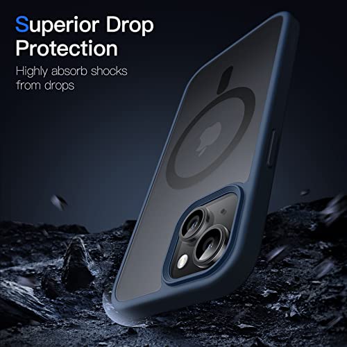 JETech Magnetic Case for iPhone 14 6.1-Inch Compatible with MagSafe, Translucent Matte Back Slim Shockproof Phone Cover (Storm Blue) by JETech - Image 5