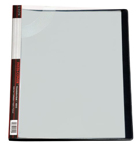 Livret de présentation Lion Insta-cover anti-reflet 12 vues noir haute lisibilité