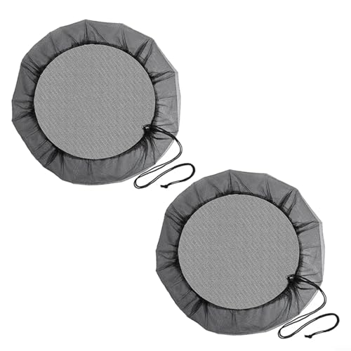 Lot de 2 housses en maille pour tonneaux de pluie, 50 cm, filet de pluie réglable, filet anti-insectes et feuilles pour la maison, l'extérieur, le jardin, le seau de récupération d'eau