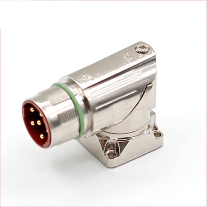 M23 Male Female Plug Socket 6 7 9 12Hole 17Pins ClockwiseCounterclockwise Servo Motor Coding Dysprosium Aviation Metal Connector - (Style: A, Color: Curved Male Socket, Type: E(Clockwise), Pins: 6p)