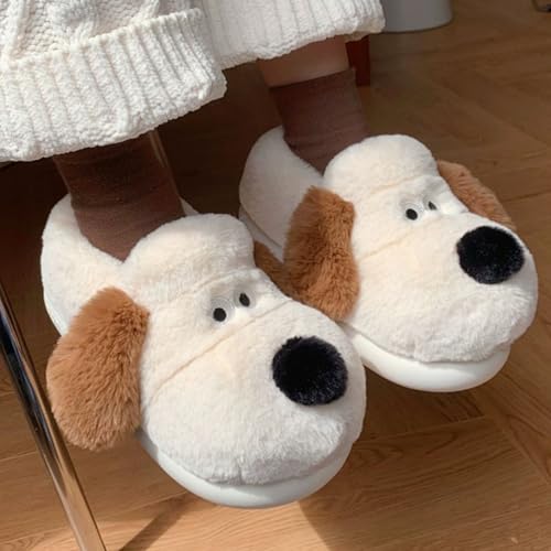 Cute Dog Slippers for Women and Men, Animal Fluffy Slippers, Womens Mens Fuzzy Slippers, Plush Warm Cozy House Slippers2