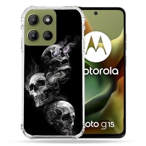 Coque Motorola G15 Cokitec Renforcée Tete de Mort Triple