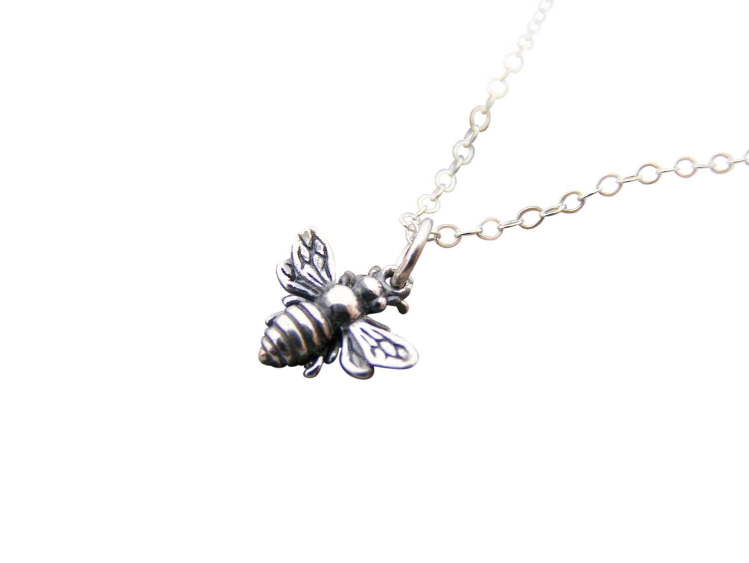 Sterling Silver Bee Necklace – Handmade Dainty Bumblebee Pendant, Gift for Her - Image 2