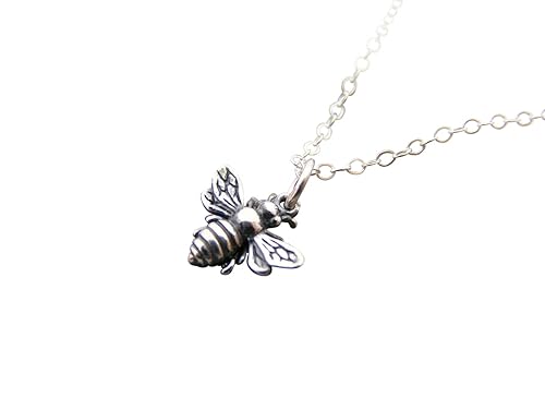 Miniatura 2 de Collar de abeja de plata de ley  Colgante de abejorro hecho a mano, regalo para ella
