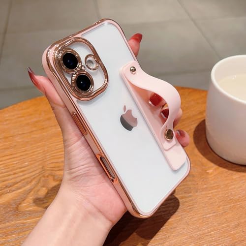 Veaol ���� �P�[�X ������ iPhone 16plus ���b�L���H �w�ʃN���A �s���N �t���[�� �g�ѓd�b�X�^���h�t��