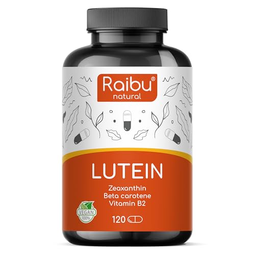 Lutein Zeaxanthin Kapseln, Augenvitamine hochdosiert - 50mg Lutein + 12,5mg Zeaxanthin - 4 Monatsvorrat Augen Kapseln - Mit Vitamin A & B2-1 Kapsel täglich - Vegan & natürlich