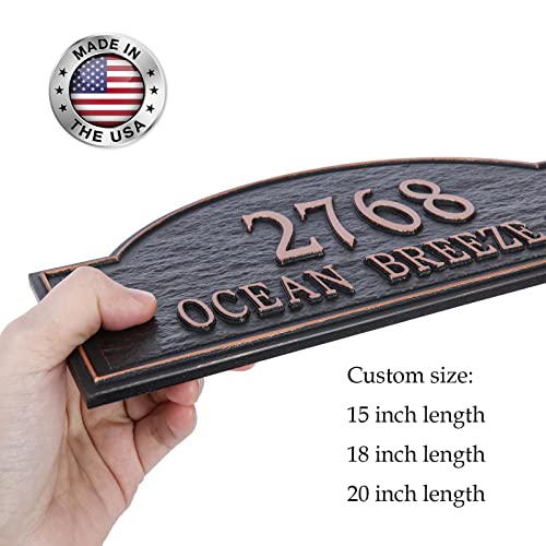 Personalized Address Plaque Lawn Mounted - House Numbers Sign Plaque Plate For Lawn Outside,Garden,Yard,Drive Way With Stake Large Options (Red Copper) #TOP3