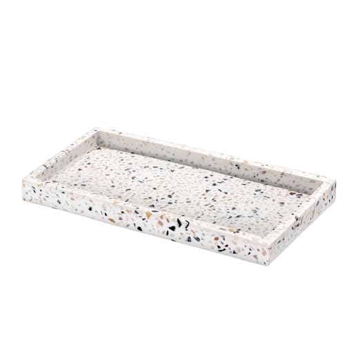Luxspire Bathroom Vanity Tray, 8 x 4 inch Resin Kitchen Sink Tray for Soap Dispenser...