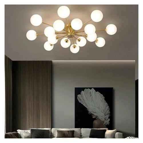 Copper Led Ceiling Chandelier for Living Room Bedroom Kitchen Modern