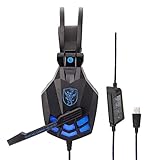Eummit Headset Gaming Headset, USB Earphone for for PS4 PC 7.1 Surround Sound Noise Cancelling Zero...