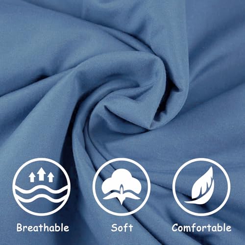 Xynovate Hüttenschlafsack aus Baumwolle, 2in1 Hüttenschlafsack Ultra leicht mit Reißverschluss, Dünner Reiseschlafsack, Schlafsack Inlett für Backpacking, Hostels und Berghütten,Blau