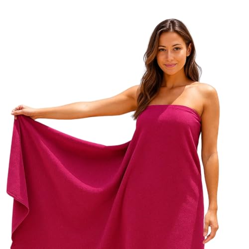 Toalha Banho Gigante 160x80 Canga Microfibra Magnética Praia (Rosa Escuro)