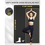 CAMBIVO Large Yoga Mat (6'x 4'), Extra Wide Workout Mat for Men and Women, Yoga Mat Thick 1/3 &1/4 Exercise Mats for Home Workout, Yoga, Pilates (Black,1/4 inch) - Image 2