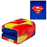 Superman Classic Shield Twin Size Plush Raschel Blanket