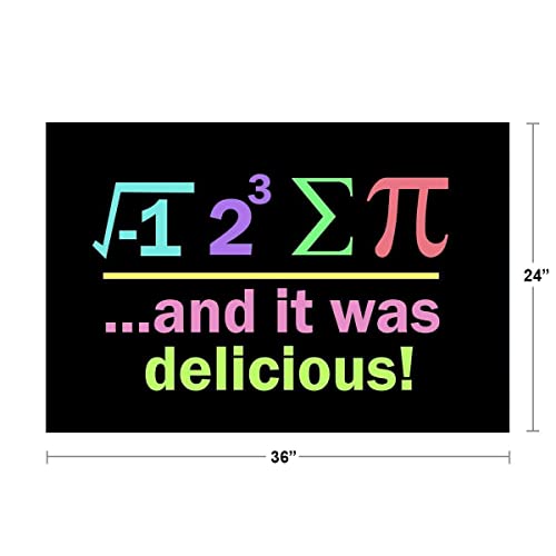 Image of Pi Poster Math Posters For Middle School Classroom I Ate Sum Pi Black Science Formula Chart Supplies Cool Wall Art Print Poster 36x24