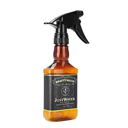 ZJchao Hairdressing Water Sprayer, Refillable Barber Water Sprayer Barber Vintage Spray Bottle Hair Tool 300ML Brown