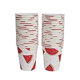 Geeklife Gold Watermelon Paper Party Cups, 9oz Noble Gold Fruit Disposable Decorative Cups Set, Spar