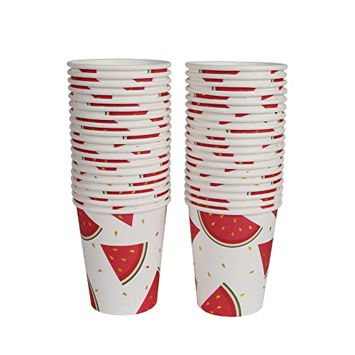 Geeklife Gold Watermelon Paper Party Cups, 9Oz Noble Gold Fruit Disposable Decorative Cups Set, Sparkly Gold Foil Paper Cups Bulk,40 Pcs #TOP18