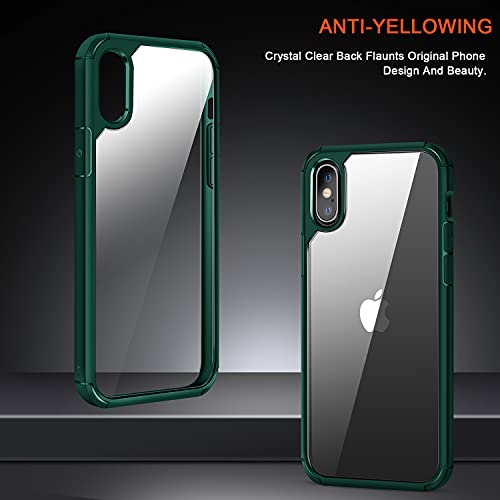 Tendlin Compatible With Iphone Xs Max Case Crystal Clear Hard Back Soft Bumper Protective Case (Green) #TOP1