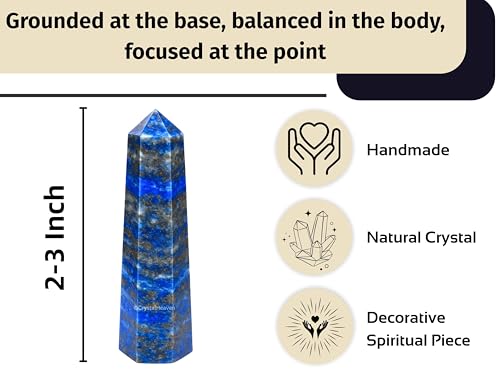 Image of Certified Lapis Lazuli Crystal Tower Obelisk Point For Chakra