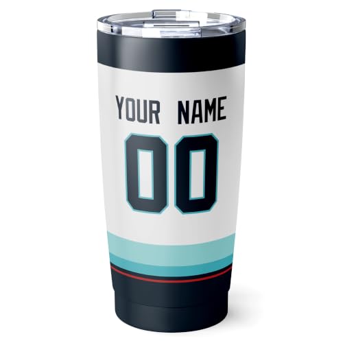 Image of ANTKING Seattle Tumbler 20oz Custom Name Number Travel Mug Gifts | Stainless Steel Insulated Coffee Cup for Men Women