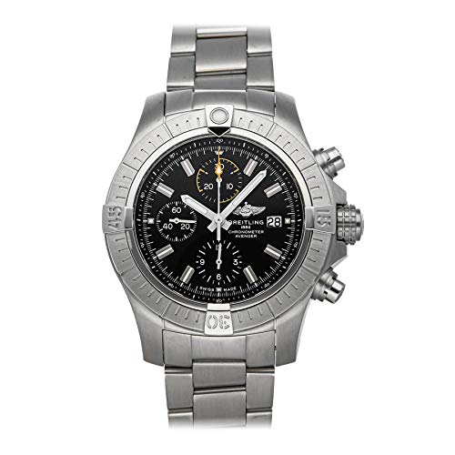 Preisvergleich Produktbild Breitling Super Avenger Mechanische (automatische) Herren-Armbanduhr mit schwarzem Zifferblatt, A13317101B1A1, schwarz, Chronograph, Schwarz , Chronograph
